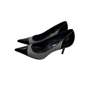 Steve Madden Houndstooth Stiletto Heel Pumps Women's Sz 8 Black Office